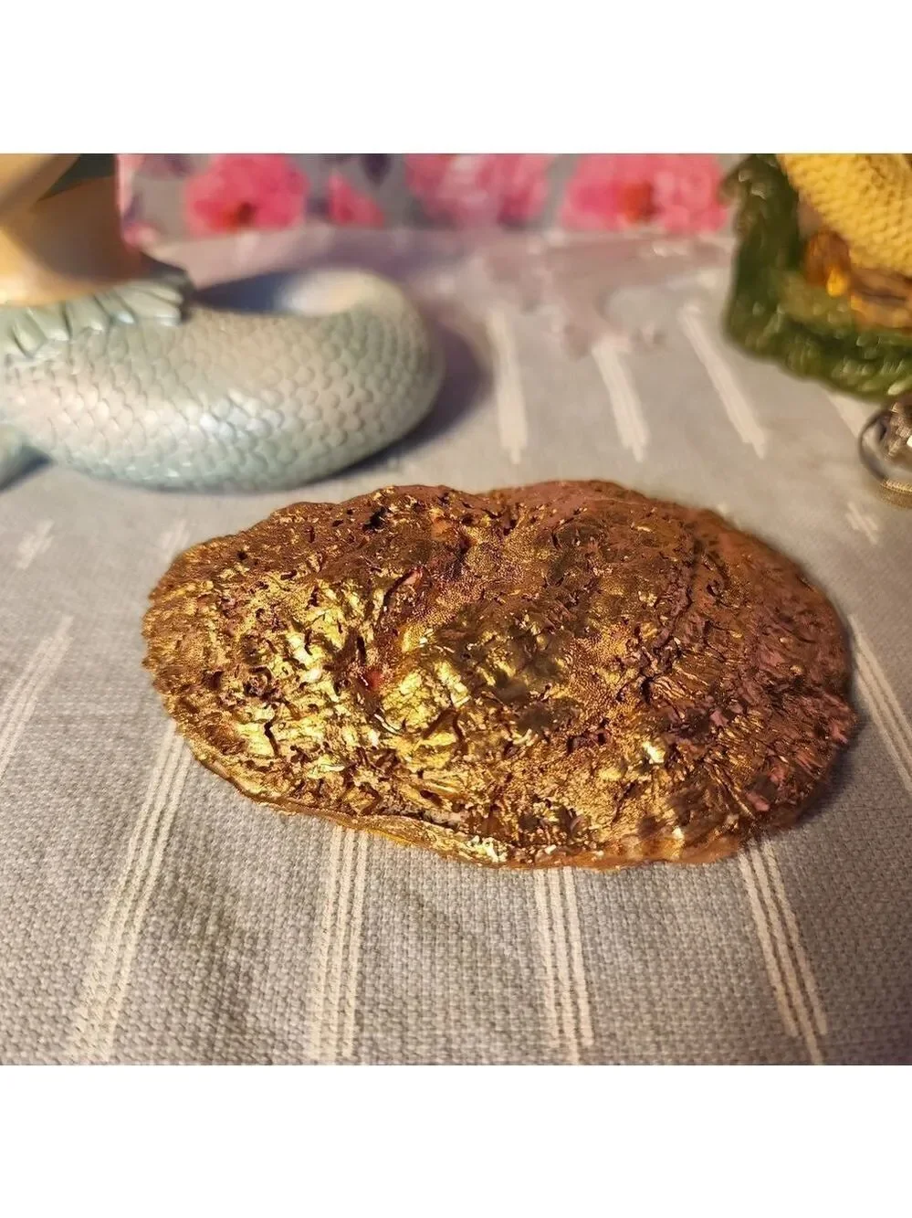 DECOUPAGE ROW BOAT ON A OYSTER SHELL
